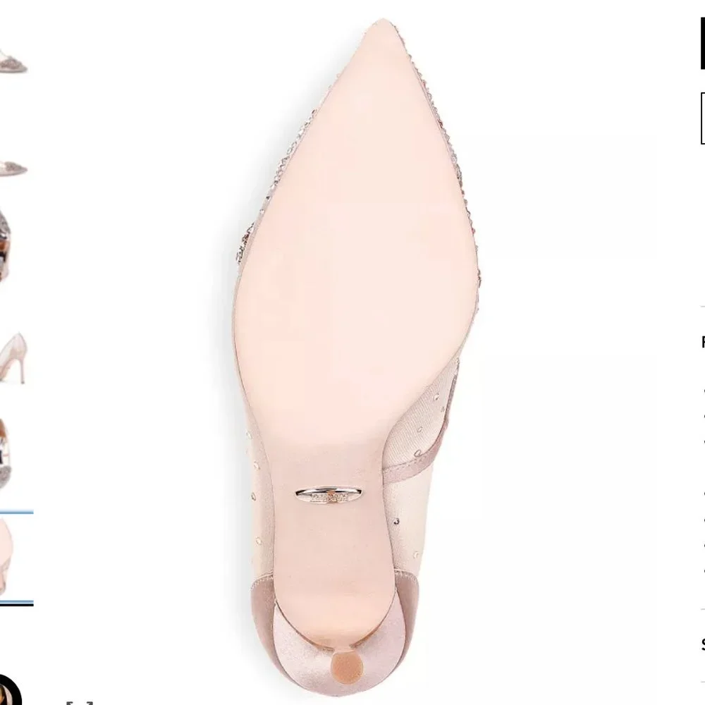 Badgley Mischka Quintana Crystal & Mesh High-Heel Pumps Size 9.5 - Picture 3 of 16